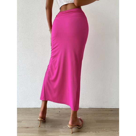 Twist Front Split Thigh maxi Skirt black - Picture 3 of 5